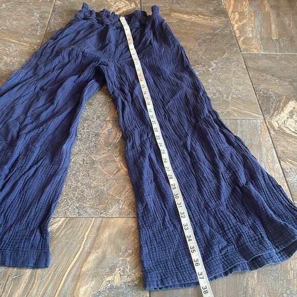 Pinch lounge pants Navy Blue 100% Cotton Wide Leg Pants Elastic Waist S - Picture 12 of 13